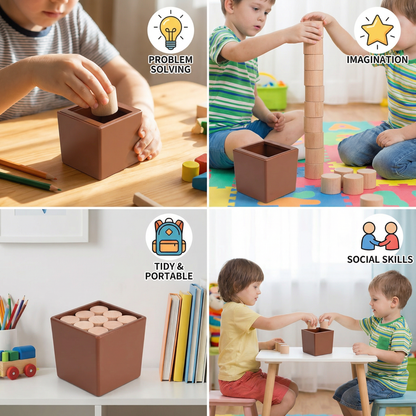 3D Wooden Logic Puzzle & Shape Challenge