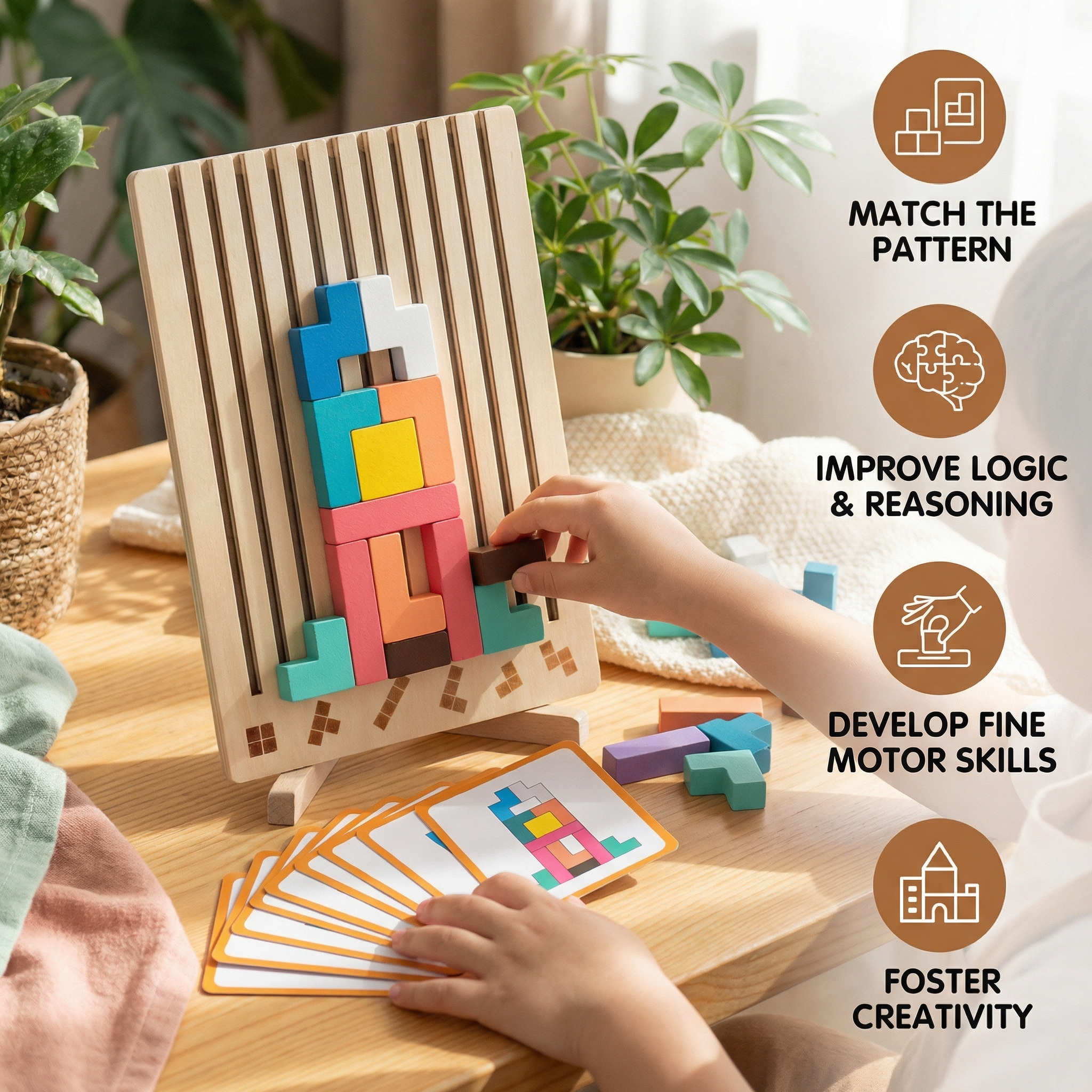 Wooden Shape Sorting Blocks for Early Learning