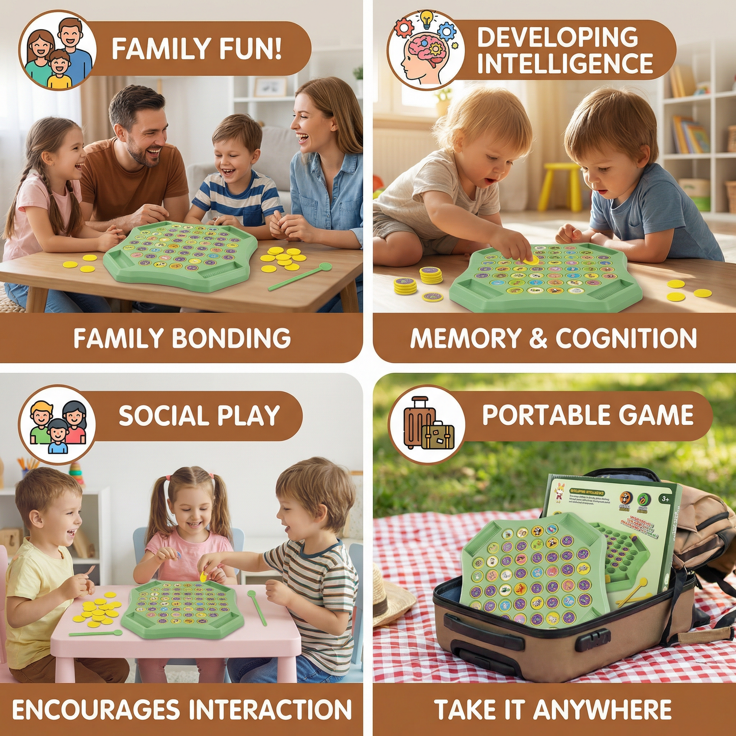 Animal Coin Memory Family Flipping Game