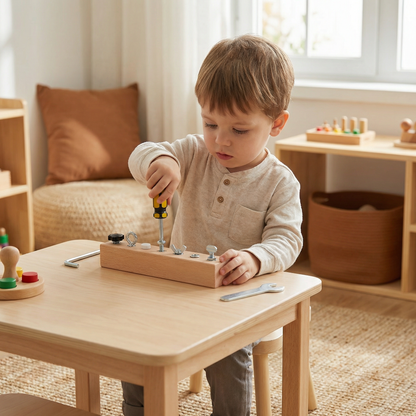 Montessori Wooden Screw & Nut Toy – Fine Motor Skills & Focus Training for Kids