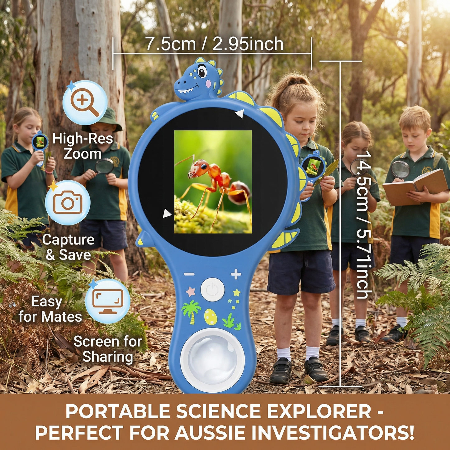 Kids Digital Video Microscope with Screen – Portable Science Explorer for Little Investigators