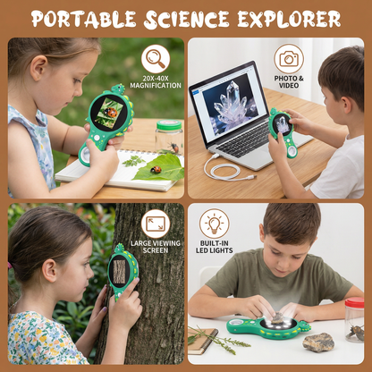 Kids Digital Video Microscope with Screen – Portable Science Explorer for Little Investigators