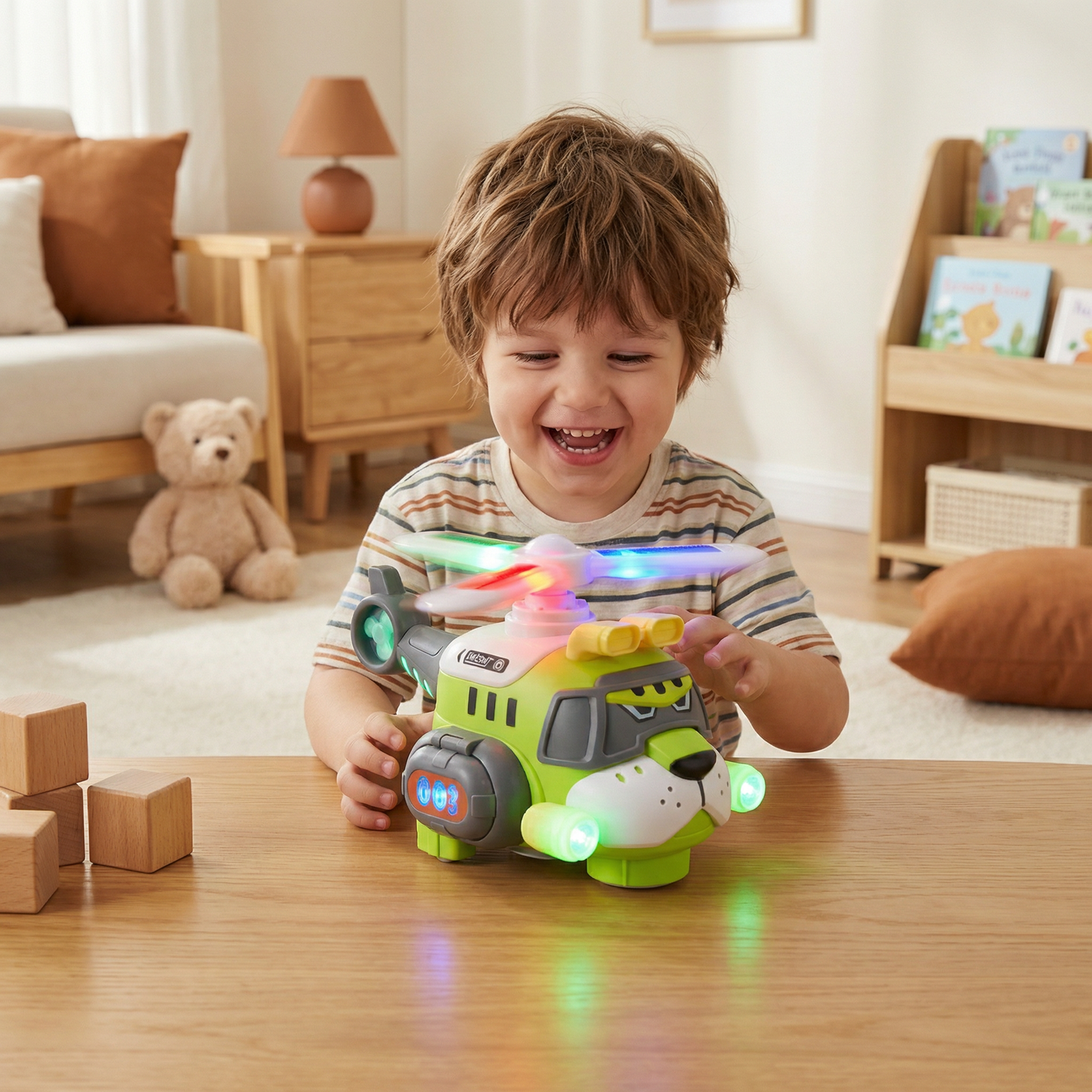 Funny Tiger Airplane Toy – 360° Rotating Kids Toy with Lights & Sound