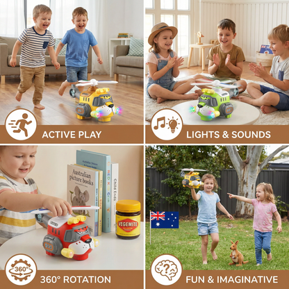 Funny Tiger Airplane Toy – 360° Rotating Kids Toy with Lights & Sound