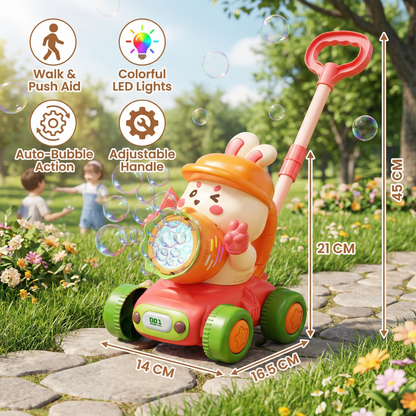 Light-Up Bubble Push Toy – Bubble Blowing Walker for Kids