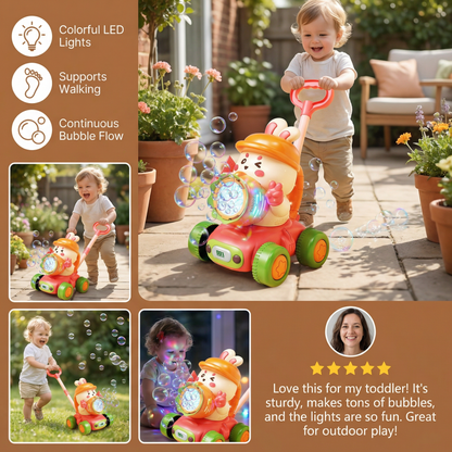 Light-Up Bubble Push Toy – Bubble Blowing Walker for Kids