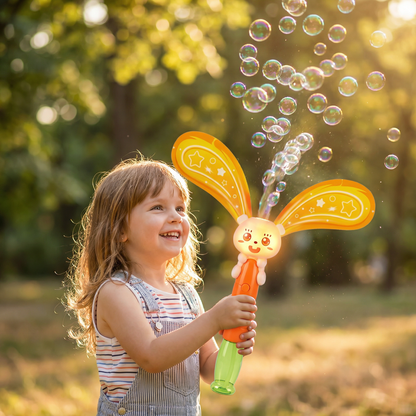 Light-Up Winged Bunny Bubble Maker – Kids Electric Bubble Wand