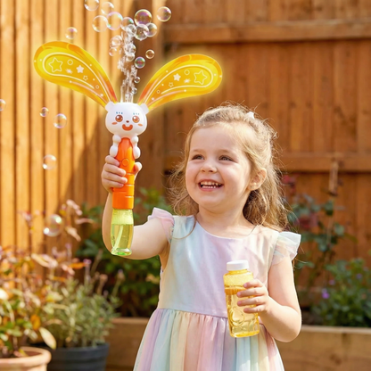 Light-Up Winged Bunny Bubble Maker – Kids Electric Bubble Wand