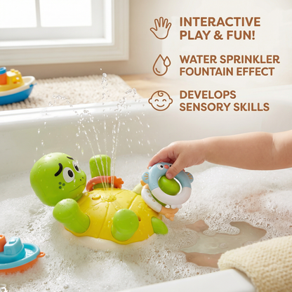 Turtle Bath Toy – Water Sprinkler with Fountain Effect for Babies & Toddlers