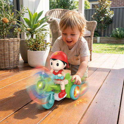 Kids Stunt Motorcycle Toy – Interactive Light & Action Toy