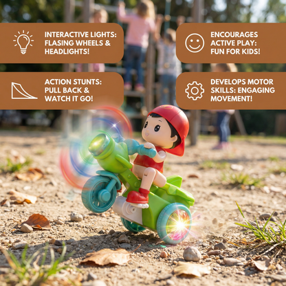Kids Stunt Motorcycle Toy – Interactive Light & Action Toy