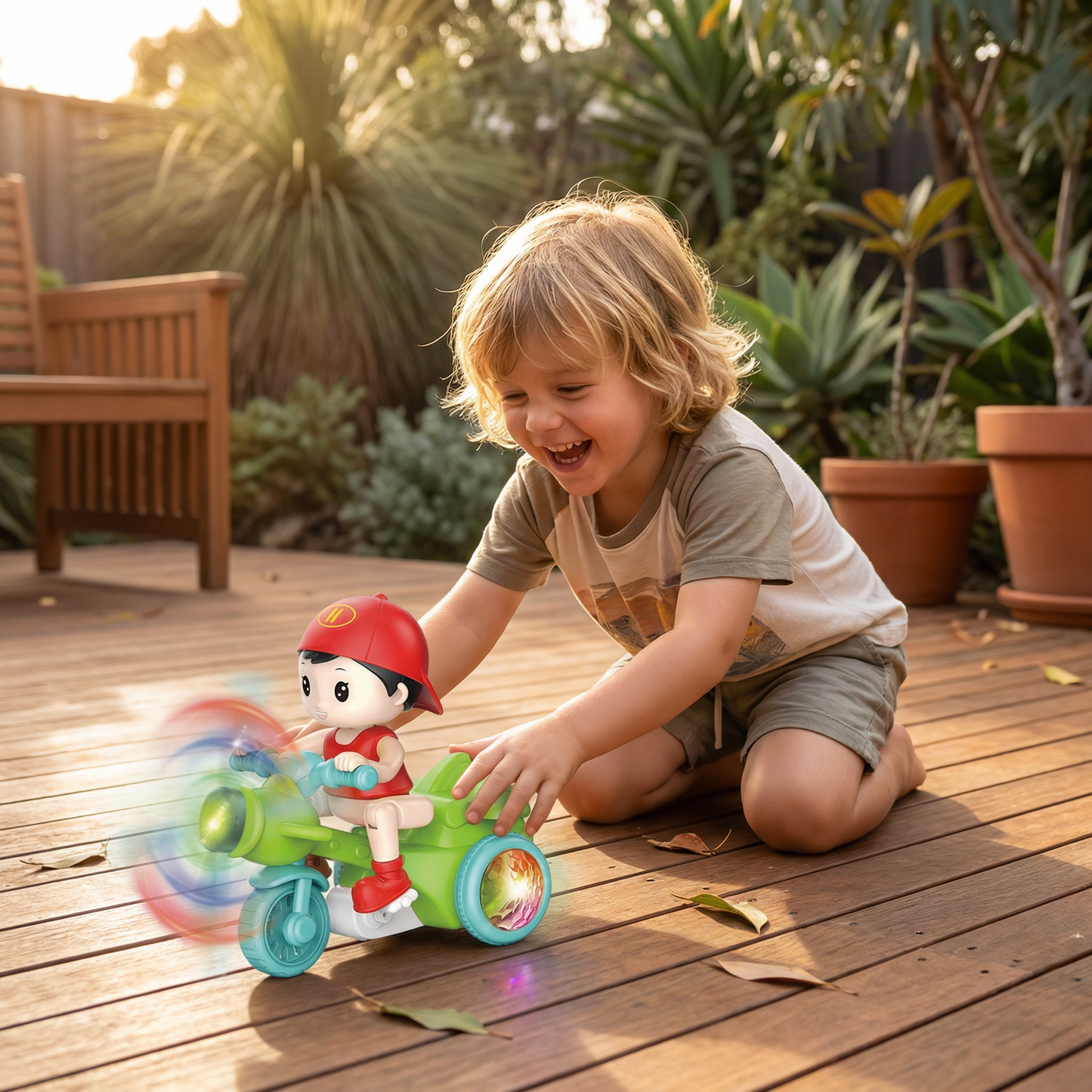 Kids Stunt Motorcycle Toy – Interactive Light & Action Toy