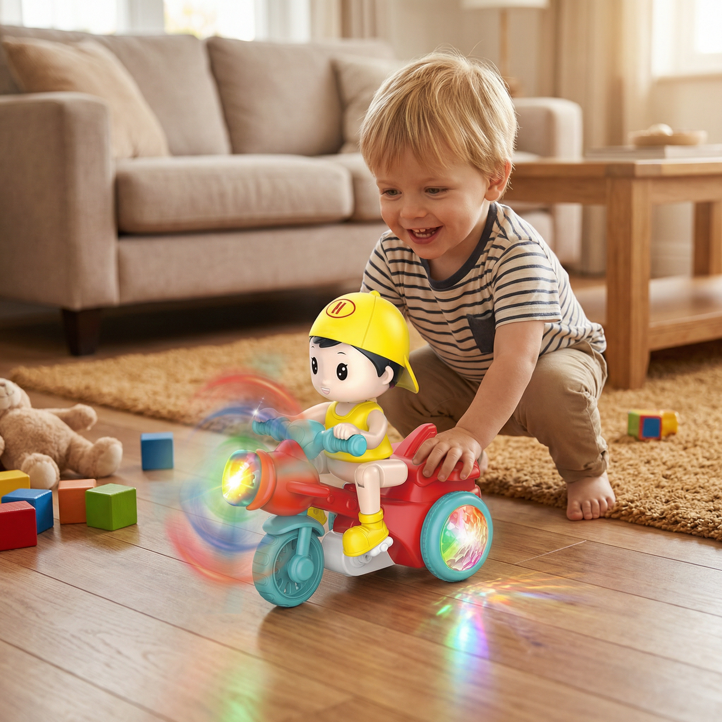 Kids Stunt Motorcycle Toy – Interactive Light & Action Toy