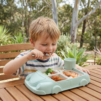 Kids Car-Shaped Bento Lunch Box – Fun Compartment Food Tray with Cup