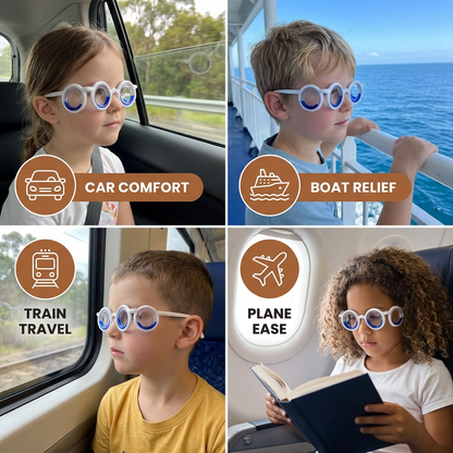 Kids Motion Sickness Glasses – Ultra-Light Relief for Travel Nausea