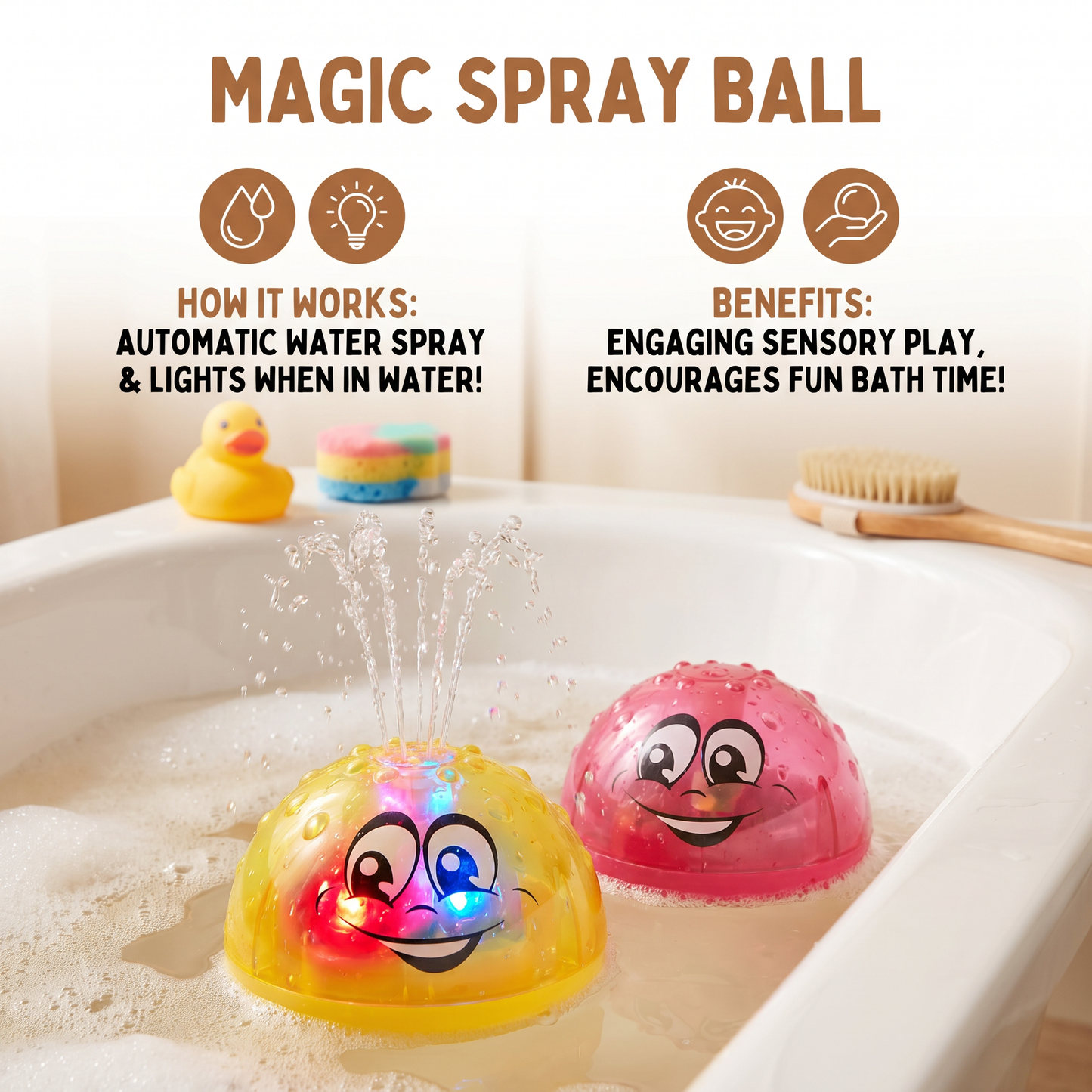 Magic Spray Ball – Interactive Water Toy for Fun Bath Time & Entertainment