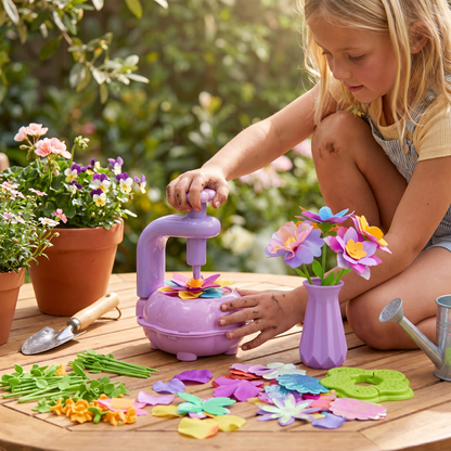 Kids Flower Bouquet Making Kit with Press Machine – DIY Craft Set for Girls