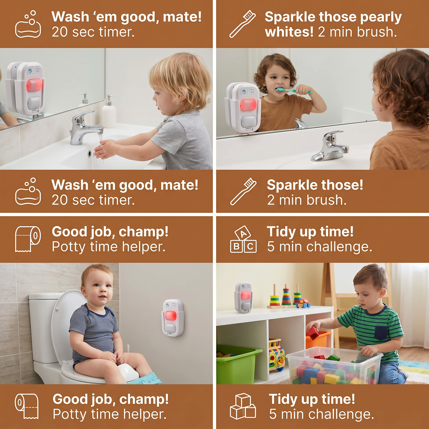Mini LED Timer for Kids – Fun Support for Handwashing & Brushing Teeth