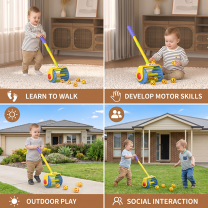 Baby Push Along Vacuum Roller Toy with Balls for Toddlers