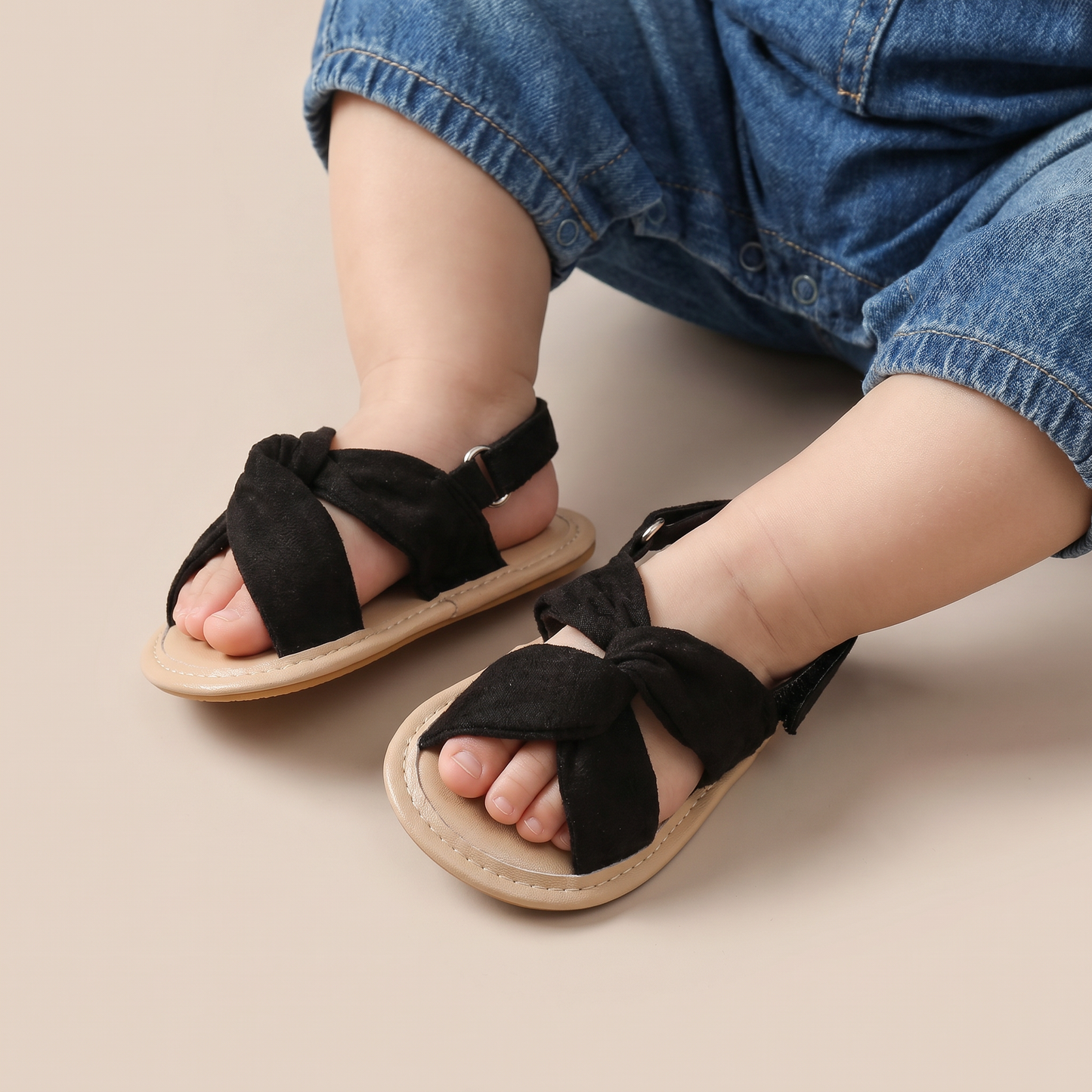 Knotted Cross-Strap Sandals