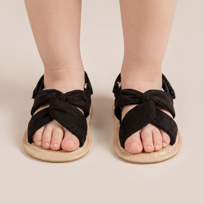 Knotted Cross-Strap Sandals