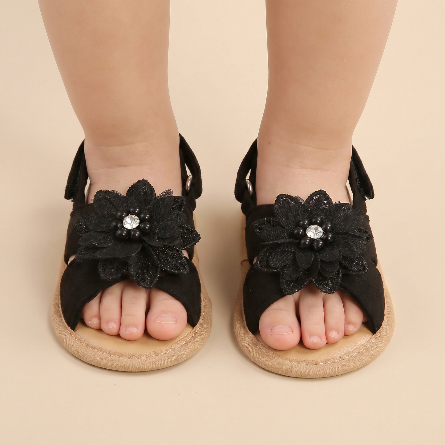 Chiffon Flower Flat Sandals