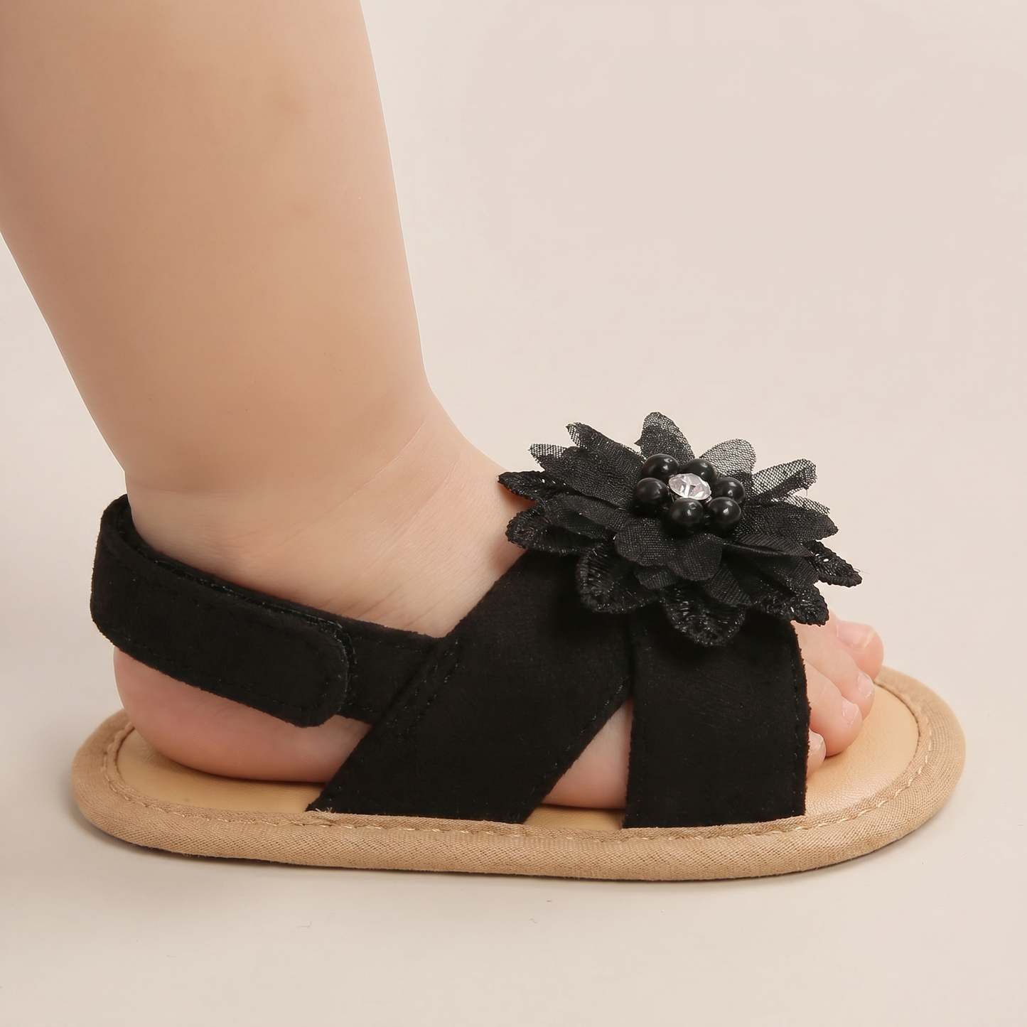 Chiffon Flower Flat Sandals