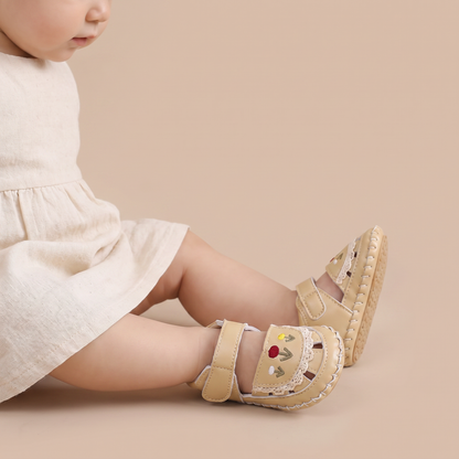 Lace Trim Flower Sneaker Sandals