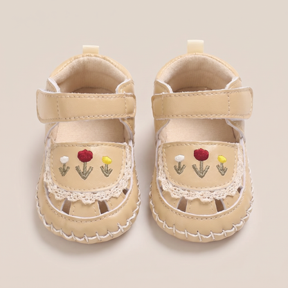 Lace Trim Flower Sneaker Sandals