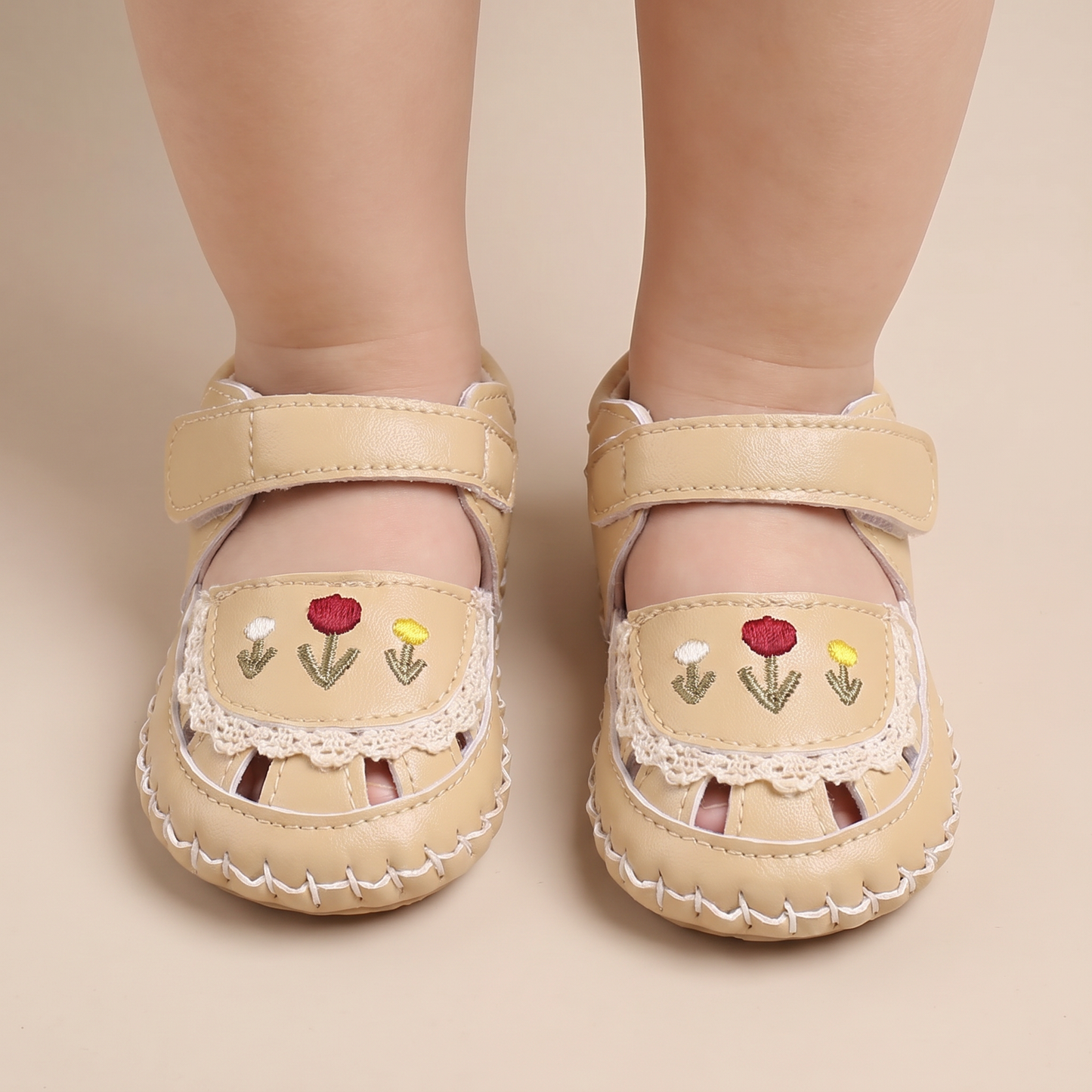 Lace Trim Flower Sneaker Sandals
