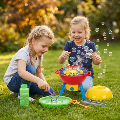 BBQ Bubble Machine Toy with Bubble Solution and Shapes