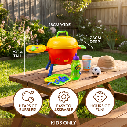 BBQ Bubble Machine Toy with Bubble Solution and Shapes