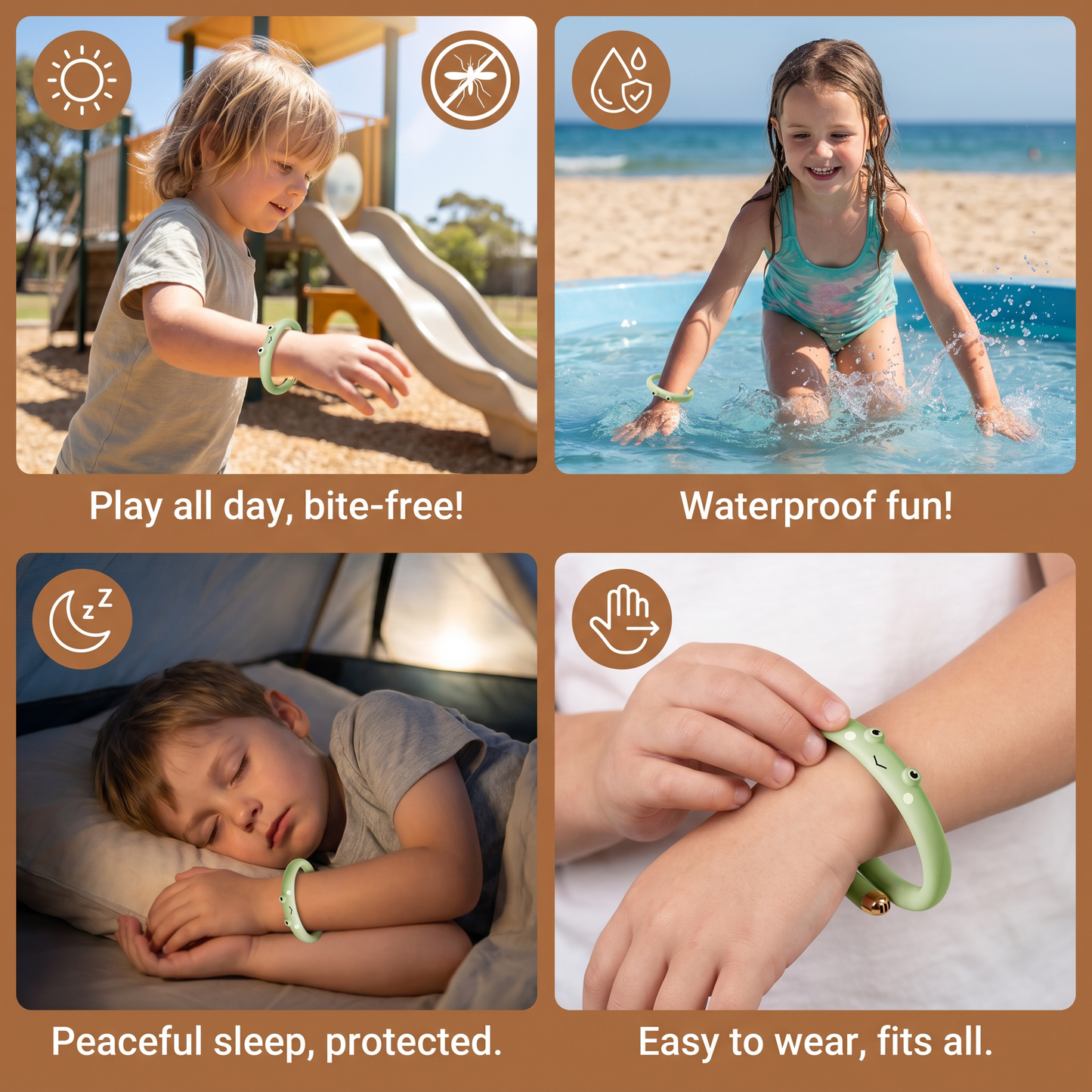 Kids Mosquito Repellent Bracelet with Cute Animal Design Waterproof