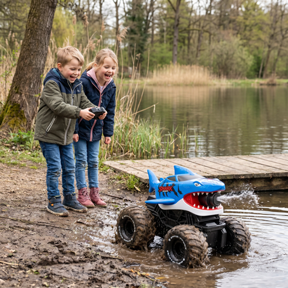 Remote Control Shark Amphibious Car for Land and Water with Water Spray