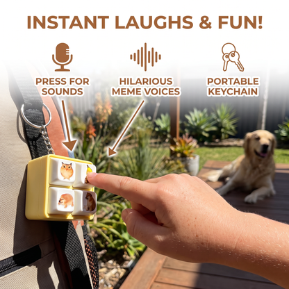 Funny Voice Button Keychain Toy with Interactive Sound Effects