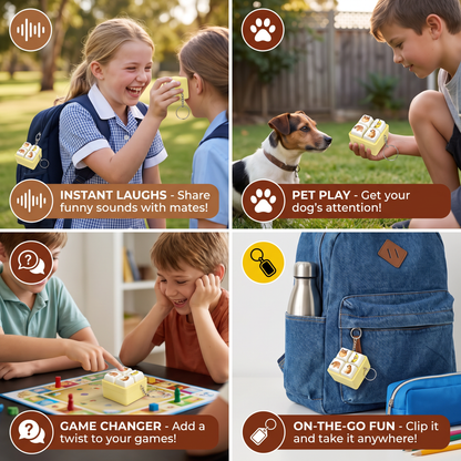 Funny Voice Button Keychain Toy with Interactive Sound Effects