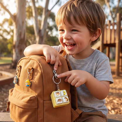 Funny Voice Button Keychain Toy with Interactive Sound Effects