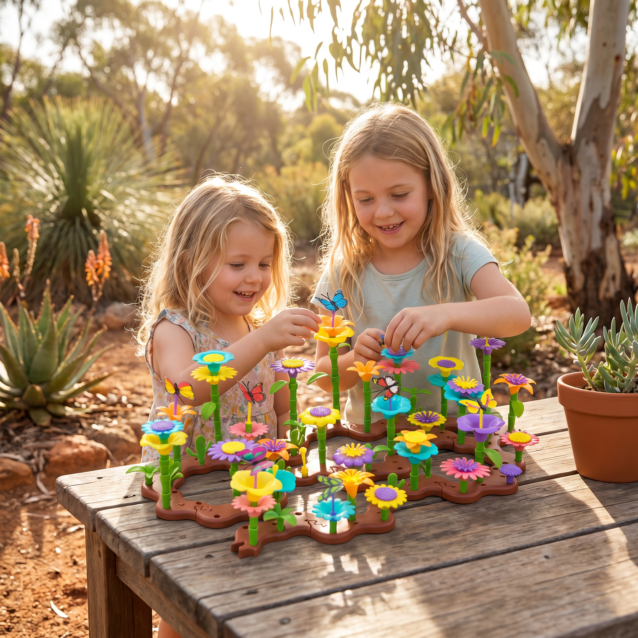 Flower Garden Building Toy with Peg Pieces for Creative Play