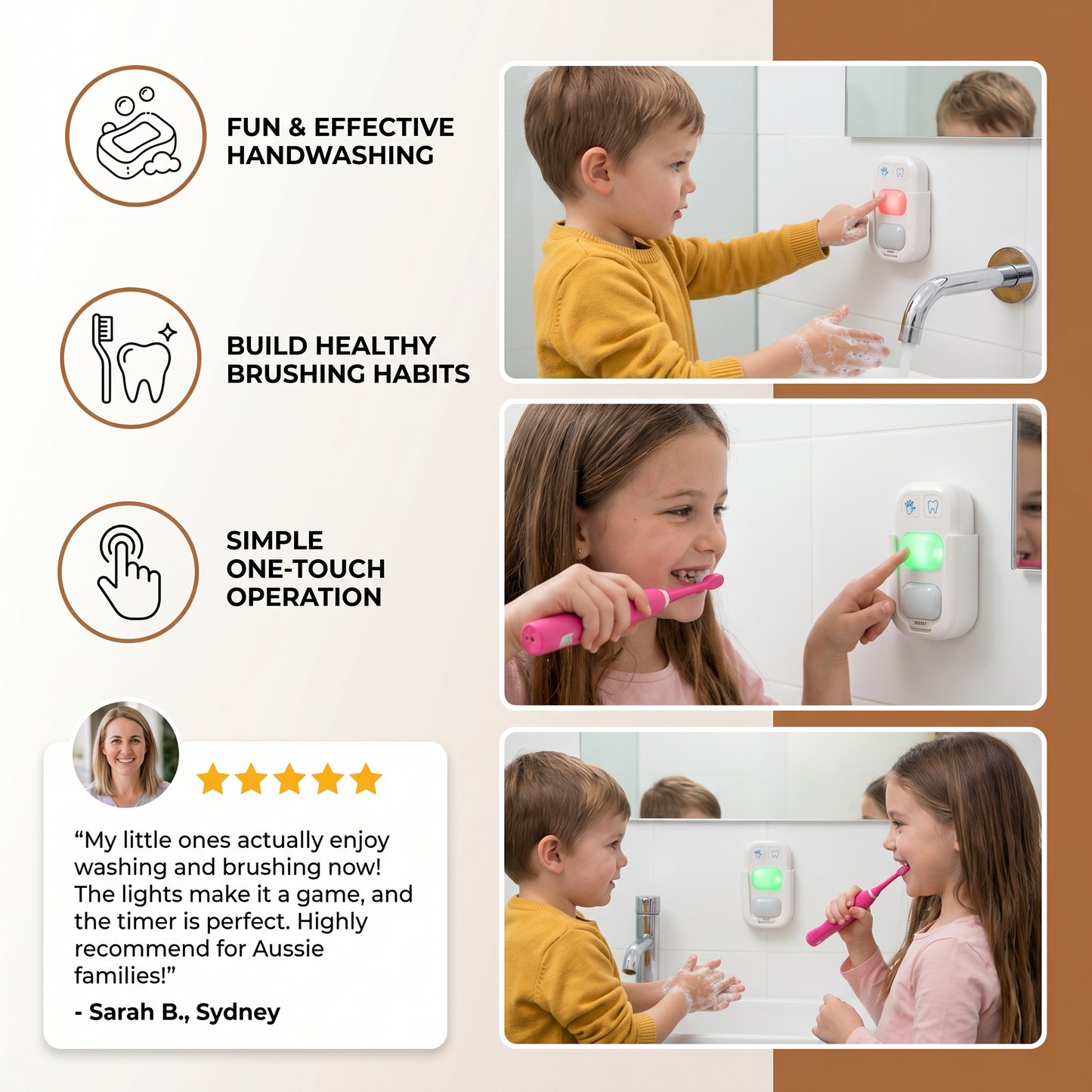 Mini LED Timer for Kids – Fun Support for Handwashing & Brushing Teeth