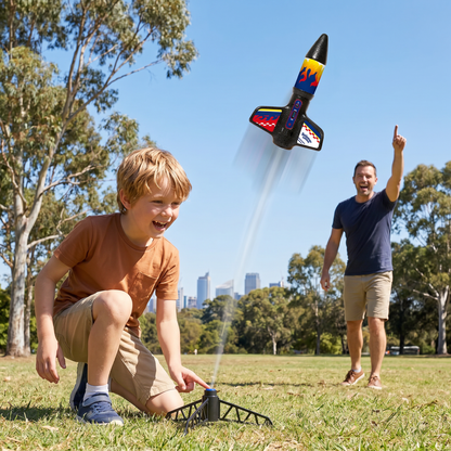 Children's Kung Fu Rocket with Parachute Light-Up Outdoor Sports Toy