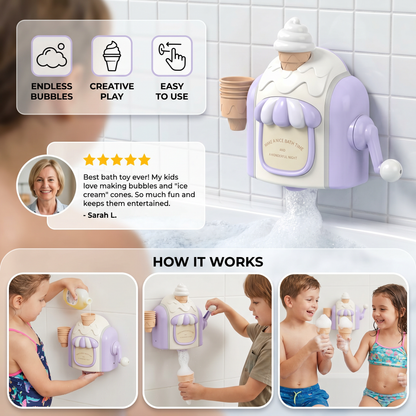 Ice Cream Machine Baby Bath Toy with Bubble Maker