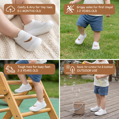 Summer baby shoes with non-slip soles and breathable material