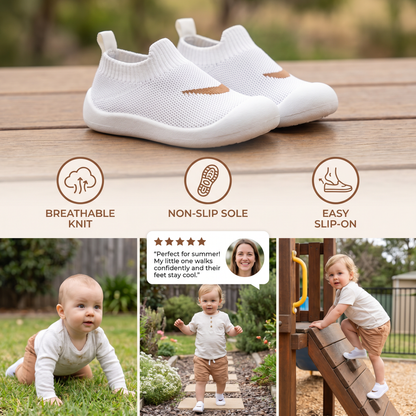 Summer baby shoes with non-slip soles and breathable material