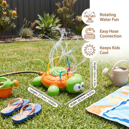 Turtle Water Sprinkler – Rotating Garden Fun for Kids on Hot Summer Days