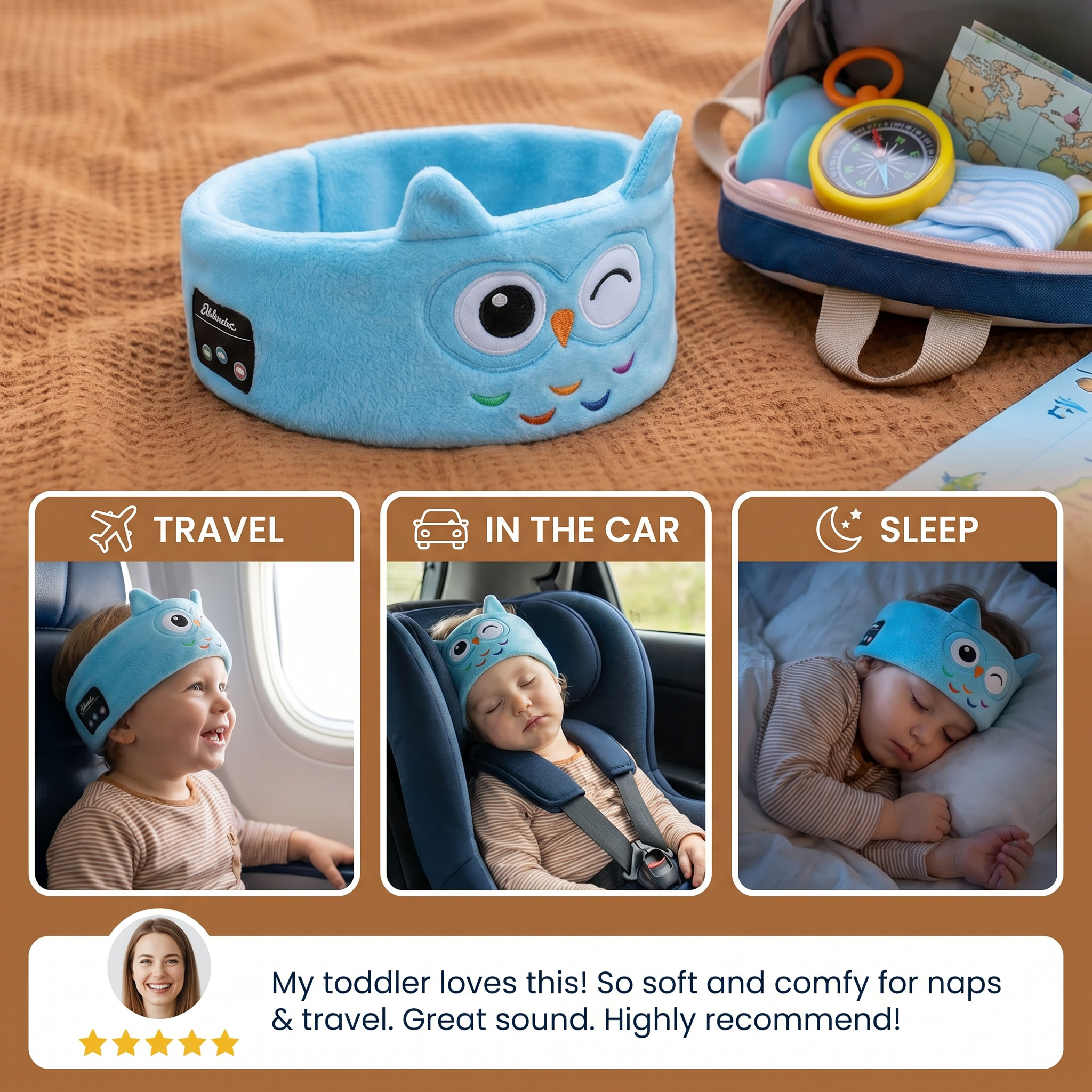 2 in 1 Sleep Headband with Wireless Speakers for Travel and Rest