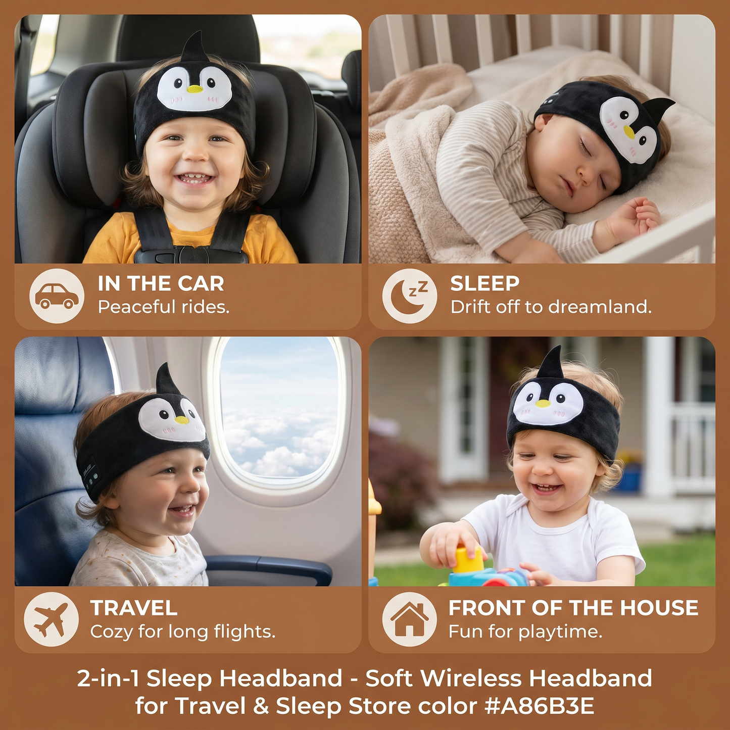 2-in-1 Sleep Headband with Bluetooth Speakers – Soft Wireless Headband for Travel & Sleep