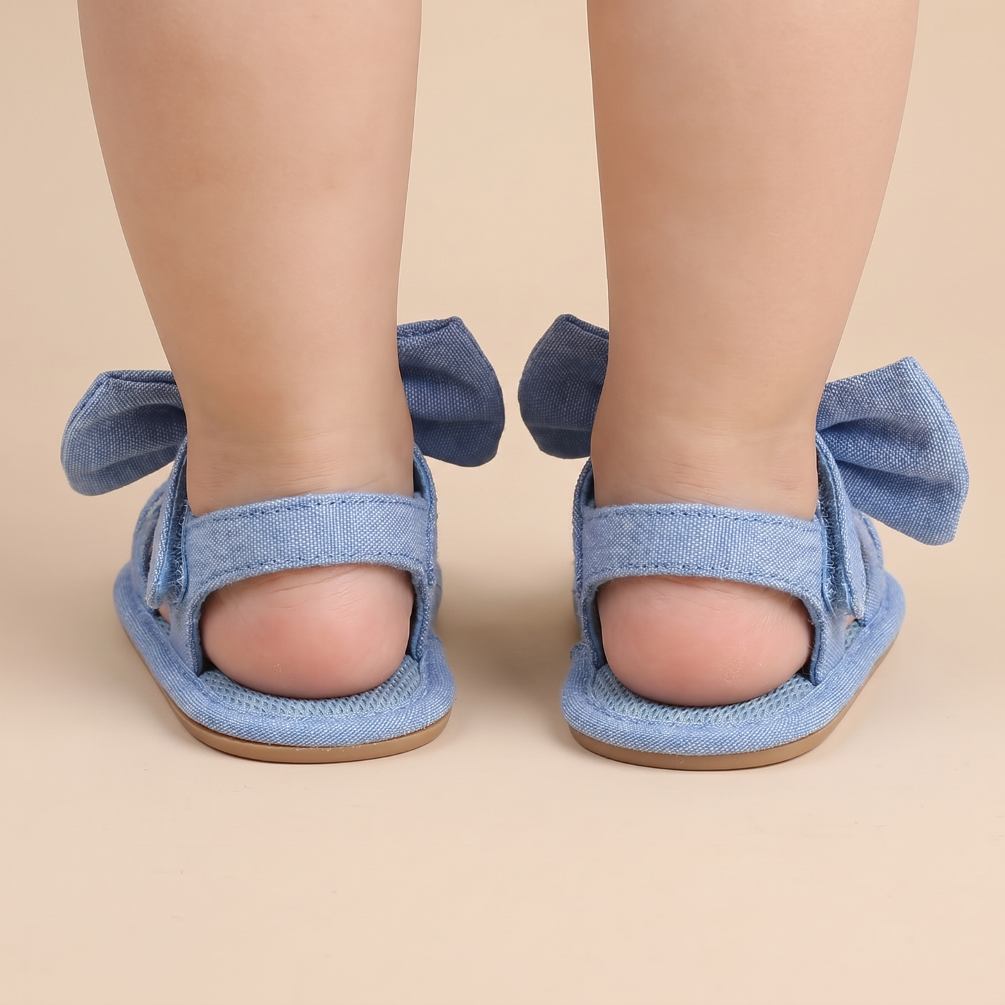 Cross-Strap Bow Sandals Blue