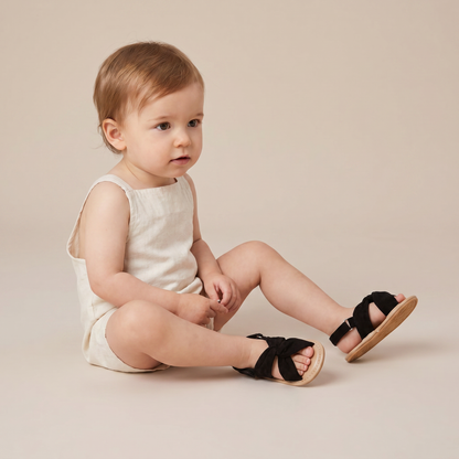 Knotted Cross-Strap Sandals