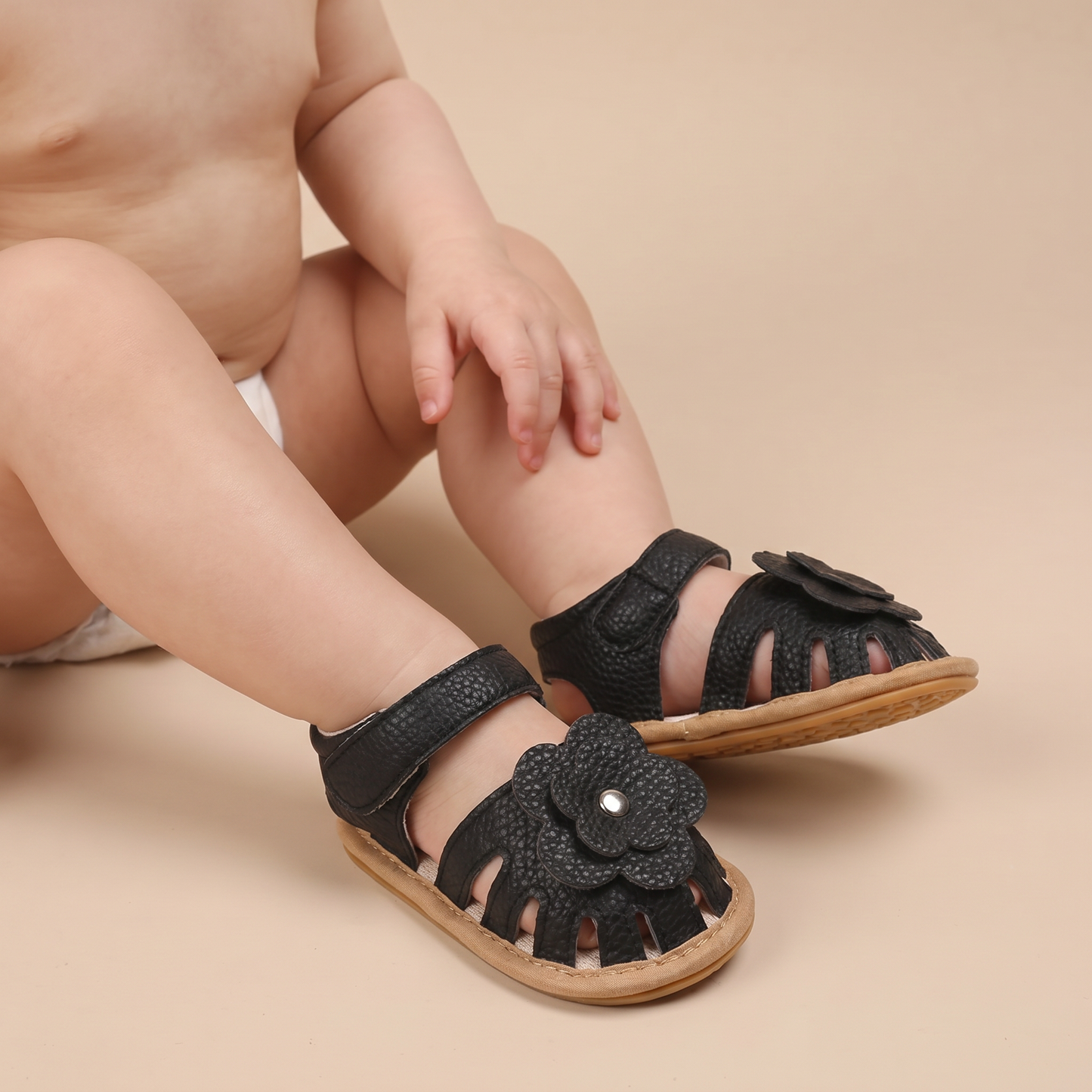 Closed-Toe Flower Sandals