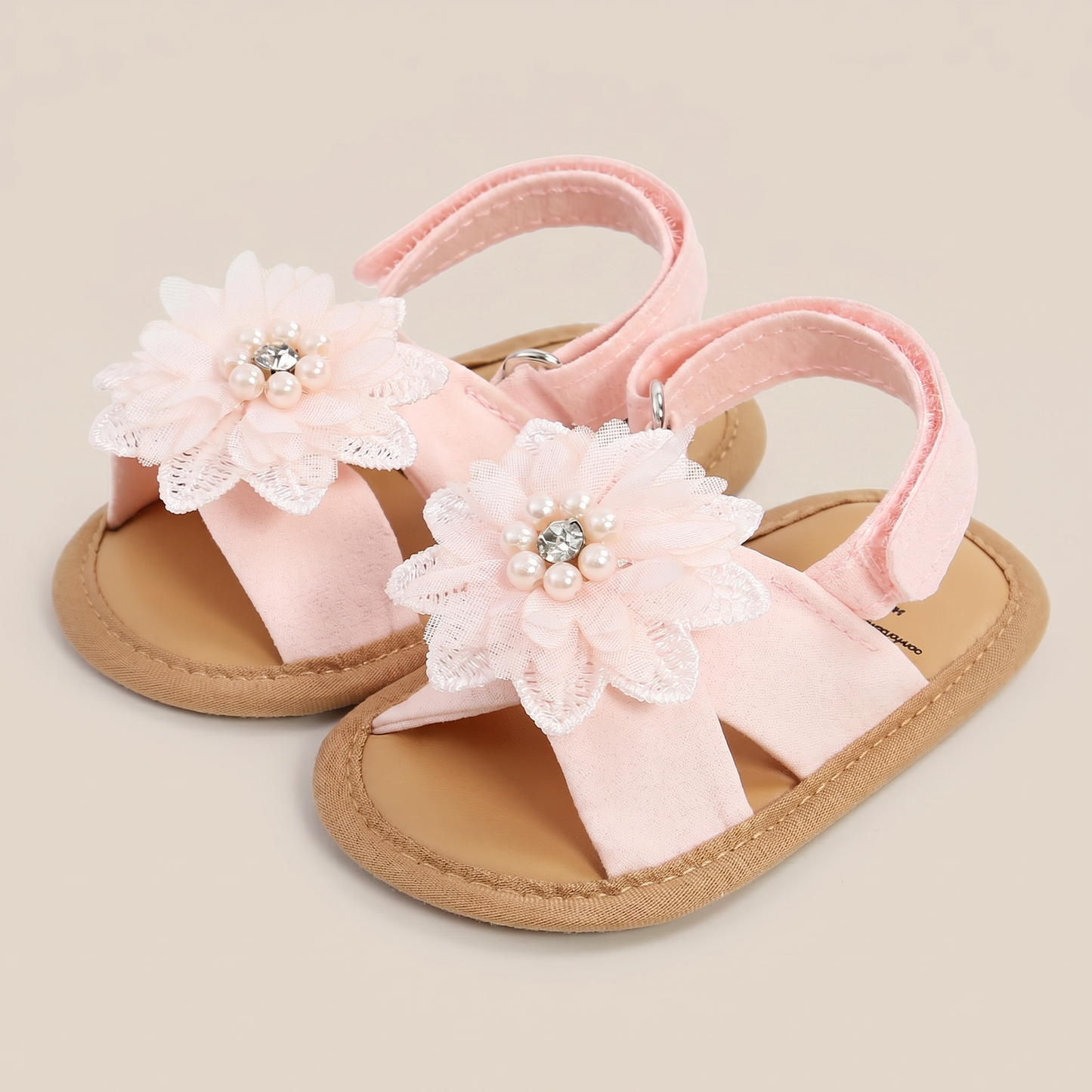 Chiffon Flower Flat Sandals